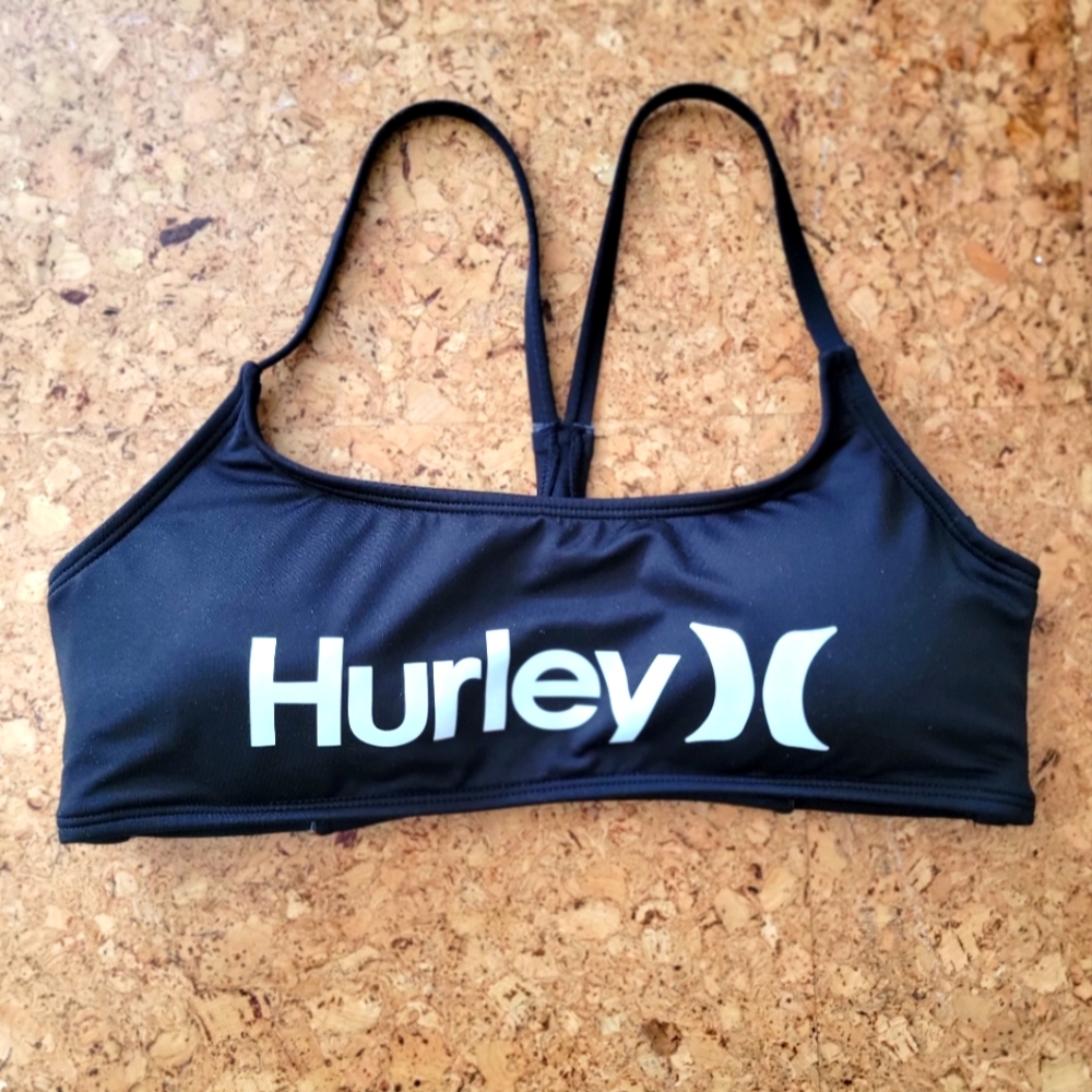 Hurley black bikini top  size XL petite